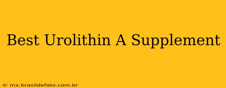 Best Urolithin A Supplement