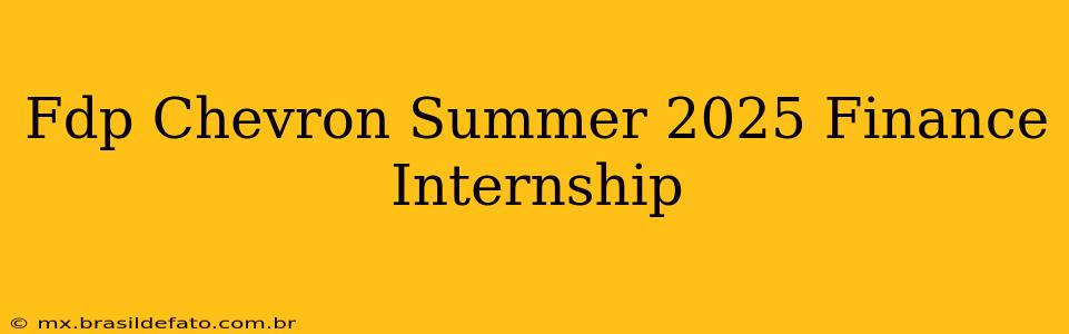 Fdp Chevron Summer 2025 Finance Internship