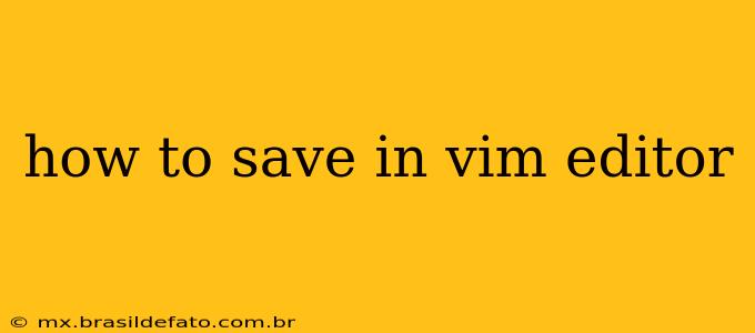 how to save in vim editor