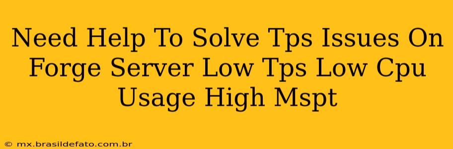 Need Help To Solve Tps Issues On Forge Server Low Tps Low Cpu Usage High Mspt