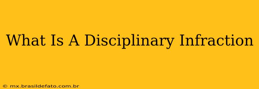 What Is A Disciplinary Infraction