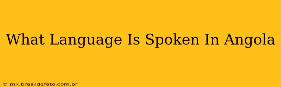 What Language Is Spoken In Angola