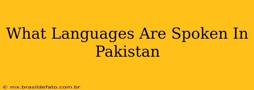 What Languages Are Spoken In Pakistan