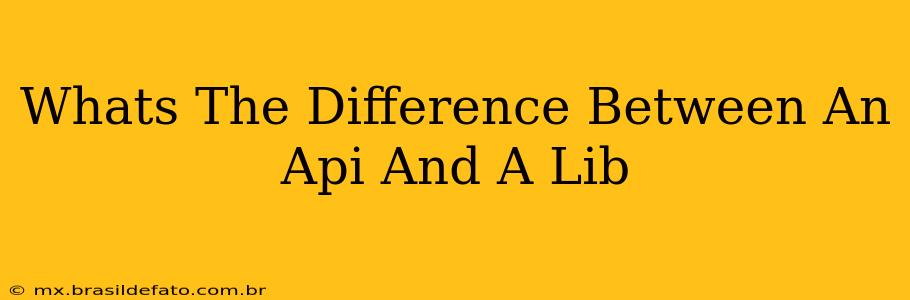 Whats The Difference Between An Api And A Lib