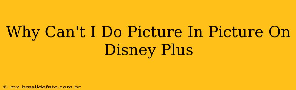 Why Can't I Do Picture In Picture On Disney Plus