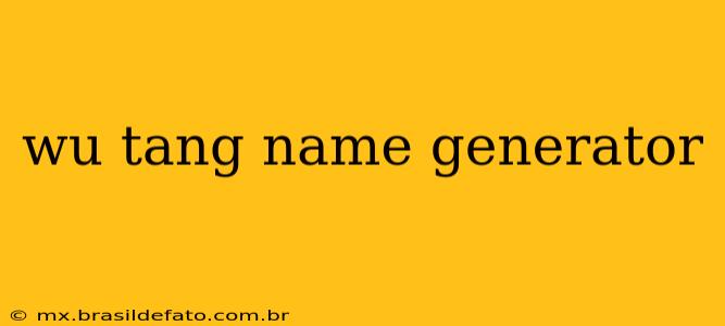 wu tang name generator